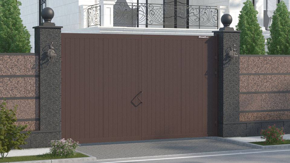 Купить гаражные распашные ворота 3.5×2.0 м, без привода, с монтажом - Октябрьский